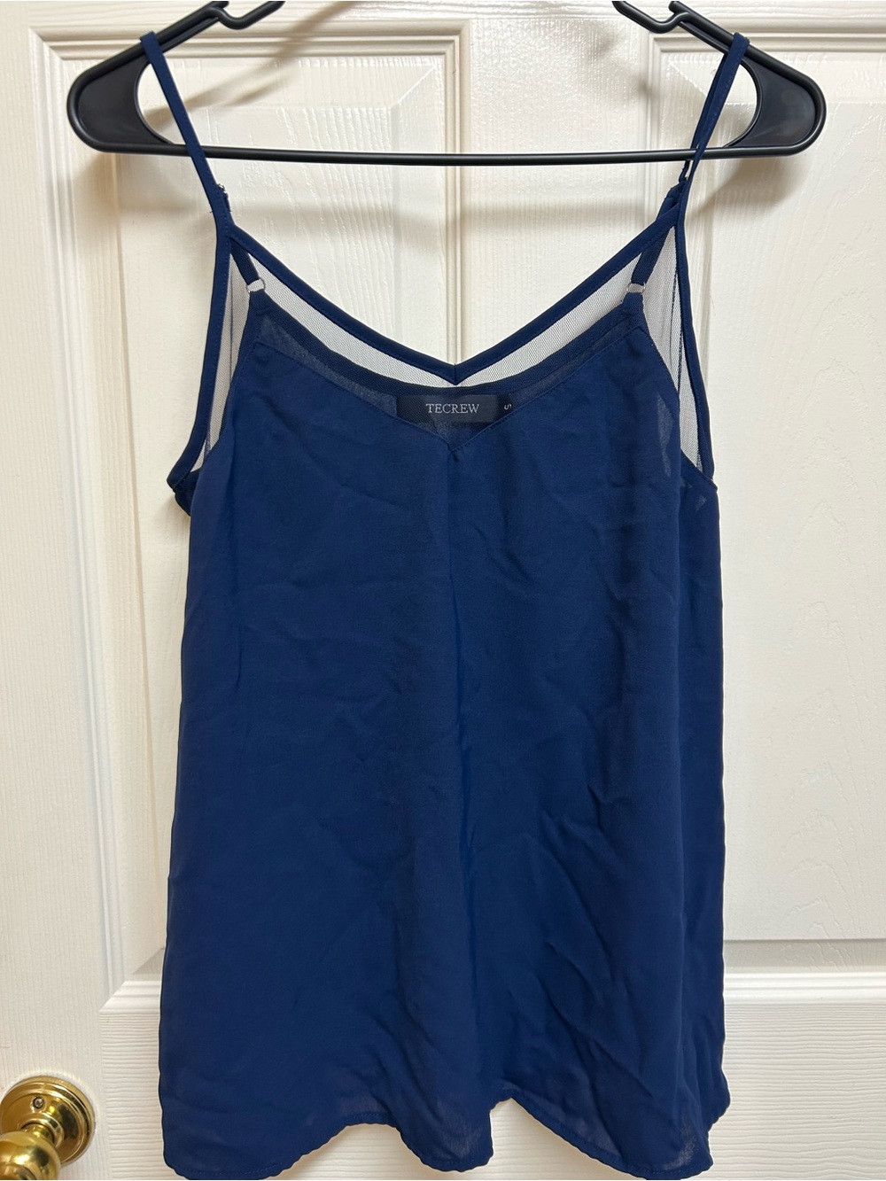 Navy Blue Mesh Tank Top